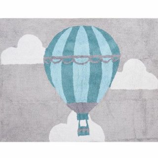 Alfombra Infantil Algodón 100% Lavable Globo Aratextil Gris