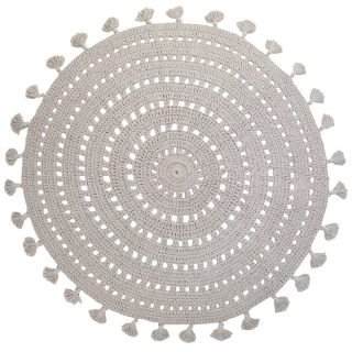 Alfombra Algodón Crochet Nila gris claro