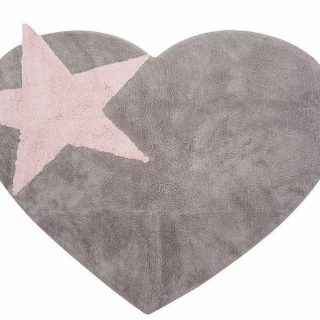 Alfombra Habitación Bebé Algodón 100% Lavable Peace Aratextil Gris