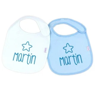 Baberos Personalizados Bebé Mi Pipo Estrella Celeste