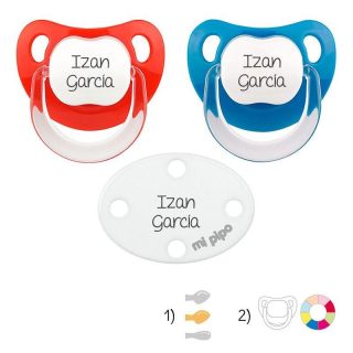 Chupetes Personalizados con Broche Chupetero Bebé Mi Pipo Colores