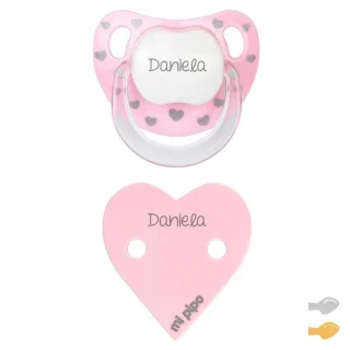 Chupete Personalizado con Broche Chupetero Baby Chic Rosa