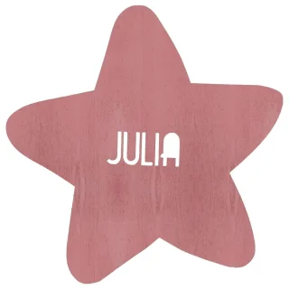 Nombre en Madera Estrella Troquelado