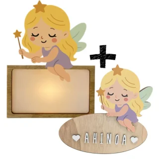 Lampara + Placa puerta personalizadas Hada