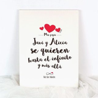 Lienzo San Valentín Personalizado Mi Pipo Mis Papis se quieren