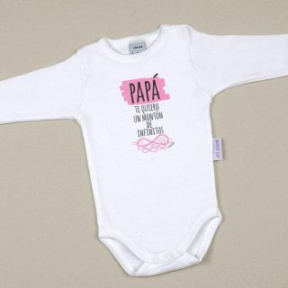 Body Bebé Papá te quiero un montón Mi Pipo Rosa