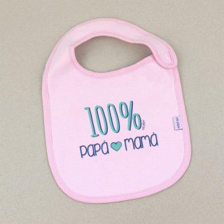 Babero Bebé Divertido 100% Papá y Mamá Mi Pipo