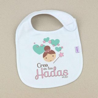 Babero Bebé Divertido Creo en las Hadas Mi Pipo