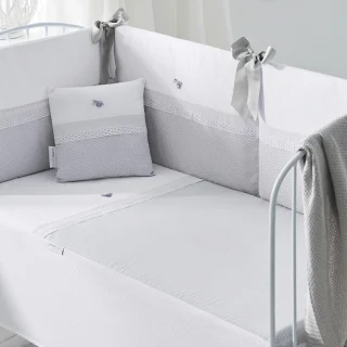 Edredón Cuna Bebé con Chichonera Venecia Gris Bimbi Class