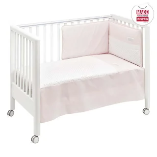 Colcha con Chichonera Protector Cuna Bebé Stars Rosa Cambrass