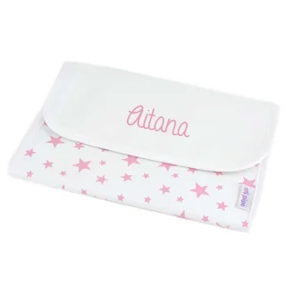 Portadocumentos Bebé Personalizado Estrellas Rosa Mi Pipo