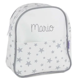 Mochila Personalizada Polipiel Estrellas Gris Mi Pipo