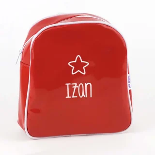 Mochila Personalizada Charol Rojo Estrella Mi Pipo