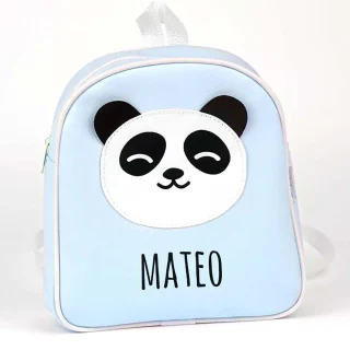 Mochila Personalizada Polipiel Celeste Panda Mi Pipo