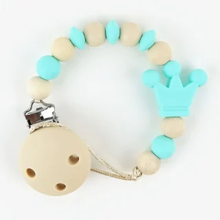 Chupetero Cadenita Silicona Mi Pipo Corona Menta