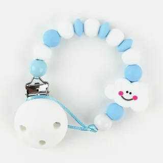 Chupetero Cadenita Silicona Mi Pipo Nube Azul