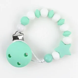 Chupetero Cadenita Silicona Mi Pipo Estrella Menta