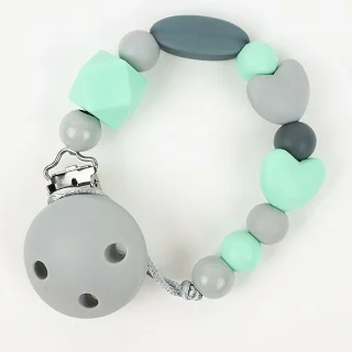 Chupetero Cadenita Silicona Mi Pipo Pandora Menta