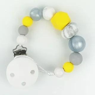 Chupetero Cadenita Silicona Mi Pipo Olimpia Amarilla