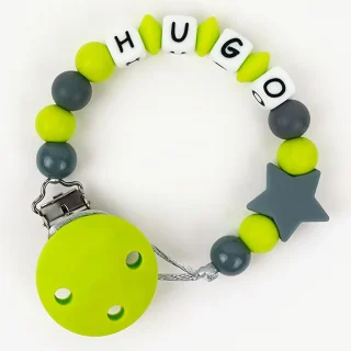 Chupetero Cadenita Silicona Personalizada Mi Pipo Estrella Lima