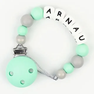 Chupetero Silicona Cadenita Personalizada Menta