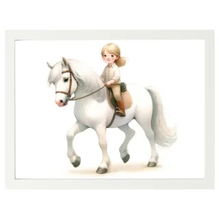 Cuadro Infantil Decorativo Niña a caballo