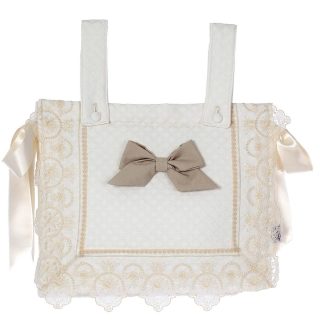 Bolso Panera con Puntillas Tul Bordados Dominguez Beige