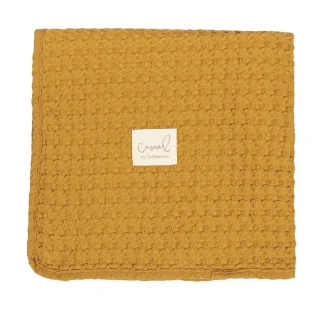 Manta Crochet Algodon Bimbi Casual Mostaza