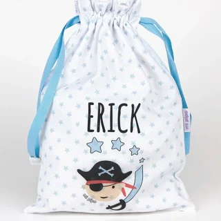 Bolsa Tela Niños Saquito Personalizado Mi Pipo Pirata