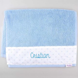 Toalla Personalizada Mi Pipo Estrellas Celeste