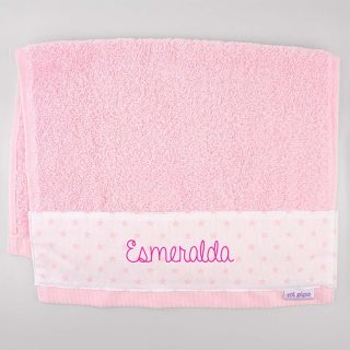 Toalla Personalizada Mi Pipo Estrellas Rosa