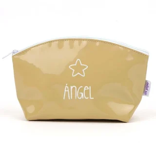 Neceser Personalizado Gloss Charol Mi Pipo Estrella Camel