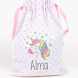 Bolsa Tela Niños Personalizada Saquito Mi Pipo Unicornio