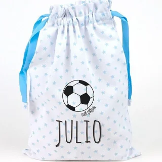 Bolsa Tela Niños Personalizada Saquito Mi Pipo Fútbol