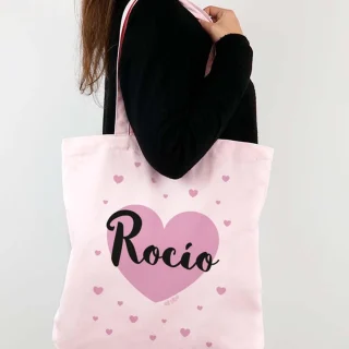 Bolso Tela Personalizado Algodón Orgánico Mi Pipo Corazón