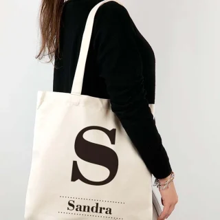 Bolso Tela Personalizado Algodón Orgánico Mi Pipo Inicial