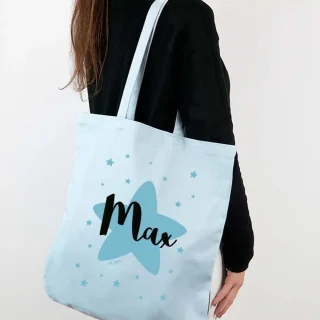 Bolso Tela Personalizado Algodón Orgánico Mi Pipo Estrella