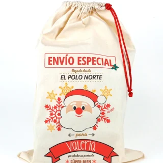 Saco Guarda Juguetes Personalizado Mi Pipo Navidad Papa Noel