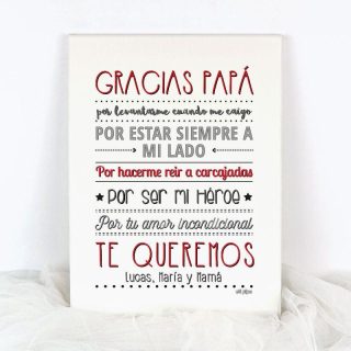 Lienzo Gracias Papá Mi Pipo