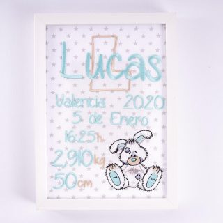 Cuadro Nacimiento Personalizado Bebé Nanetes Colección Conejito