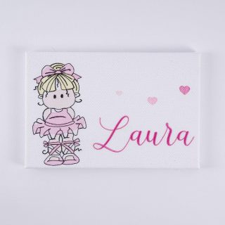 Cuadro Infantil Personalizado Bordado Nanetes Lienzo Bailarina