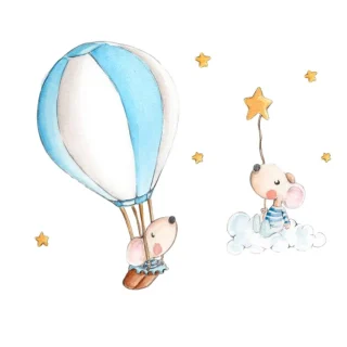 Vinilo Infantil En Globo a las Estrellas