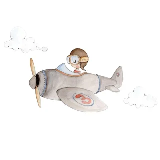 Vinilo Infantil Cuco el Aviador Sueños Cigüeña