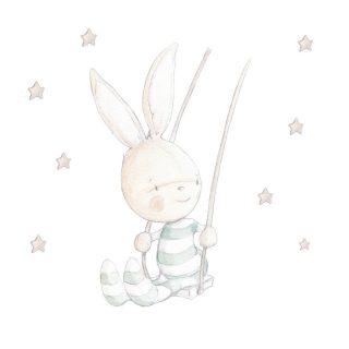 Vinilo Decorativo Infantil Swing Rabbit Sueños de Cigüeña