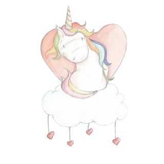 Vinilo Decorativo Infantil Unicornio Love Sueños de Cigüeña