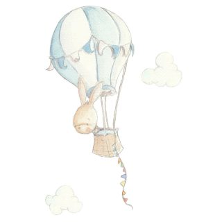 Vinilo Infantil Conejito en Globo Sueños Cigüeña