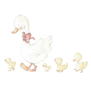 Vinilo Decorativo Infantil Mamá Pata Patitos Sueños de Cigüeña