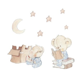 Vinilo Infantil Cuentame un Cuento Sueños Cigüeña