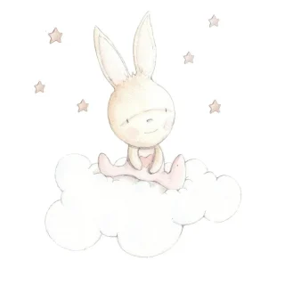 Vinilo Decorativo Infantil Pink Dreams Sueños Rosa Conejita Sueños de Cigüeña