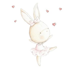 Vinilo Infantil Conejita Bailarina Sueños Cigüeña